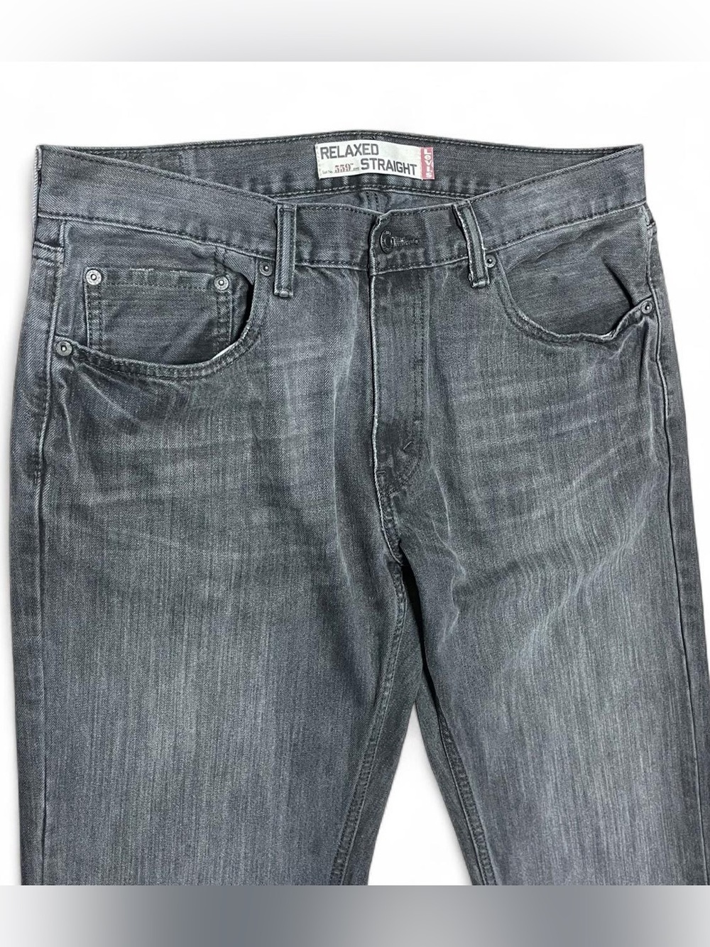 Levis 559 Relaxed Straight Jeans Mens 34x31 Faded Black Denim Pants Vintage Y2K - Picture 2 of 8